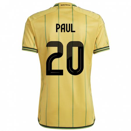 Kandiny Uomo Maglia Giamaica Lachante Paul #20 Giallo Kit Gara Home 24-26 Maglietta