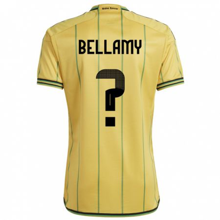 Kandiny Uomo Maglia Giamaica Sydney Bellamy #0 Giallo Kit Gara Home 24-26 Maglietta