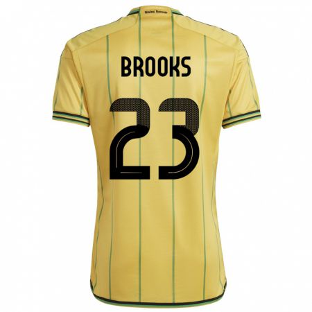 Kandiny Uomo Maglia Giamaica Liya Brooks #23 Giallo Kit Gara Home 24-26 Maglietta