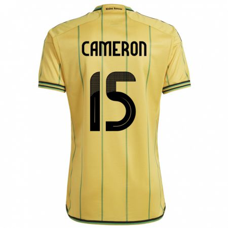 Kandiny Uomo Maglia Giamaica Tiffany Cameron #15 Giallo Kit Gara Home 24-26 Maglietta