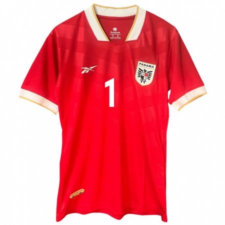 Kandiny Uomo Maglia Panamá Luis Mejía #1 Rosso Kit Gara Home 24-26 Maglietta