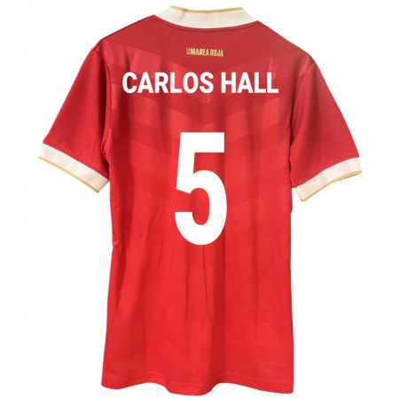 Kandiny Heren Panama Juan Carlos Hall #5 Rood Thuisshirt Thuistenue 24-26 T-Shirt België