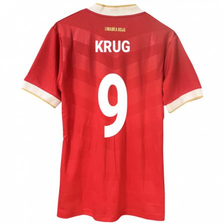 Kandiny Heren Panama Frederick Krug #9 Rood Thuisshirt Thuistenue 24-26 T-Shirt België