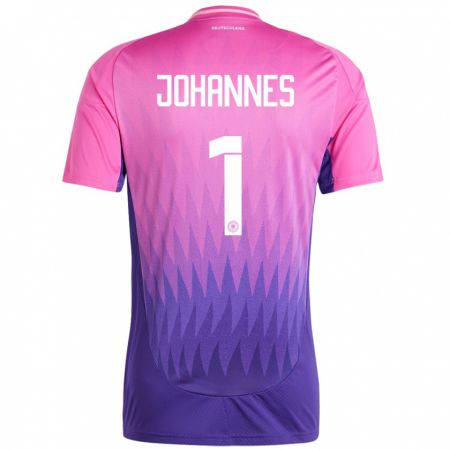 Kandiny Uomo Maglia Germania Stina Johannes #1 Rosa Viola Kit Gara Away 24-26 Maglietta