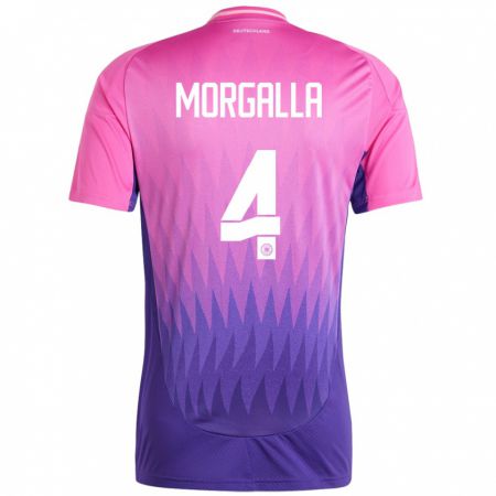 Kandiny Uomo Maglia Germania Leandro Morgalla #4 Rosa Viola Kit Gara Away 24-26 Maglietta