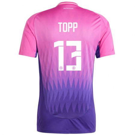 Kandiny Uomo Maglia Germania Keke Topp #13 Rosa Viola Kit Gara Away 24-26 Maglietta