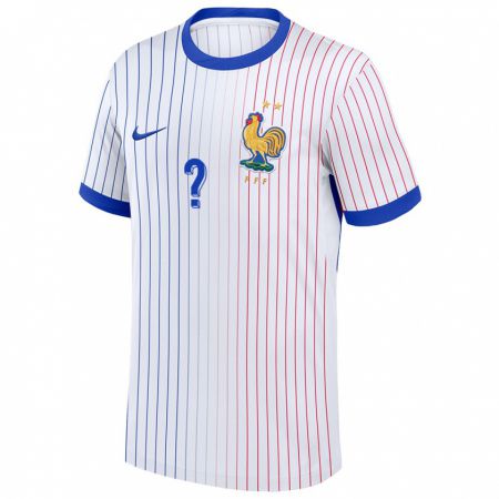 Kandiny Hombre Camiseta Francia Su Nombre #0 Blanco 2ª Equipación 24-26 La Camisa México