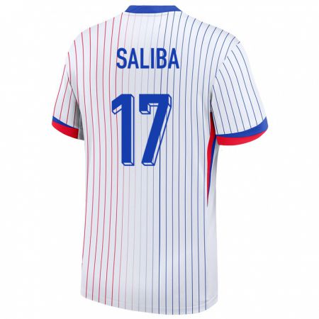 Kandiny Hombre Camiseta Francia William Saliba #17 Blanco 2ª Equipación 24-26 La Camisa