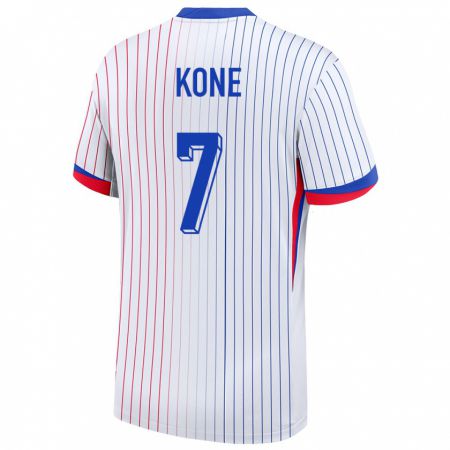 Kandiny Hombre Camiseta Francia Kouadio Kone #7 Blanco 2ª Equipación 24-26 La Camisa