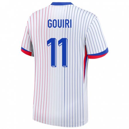 Kandiny Uomo Maglia Francia Amine Gouiri #11 Bianco Kit Gara Away 24-26 Maglietta