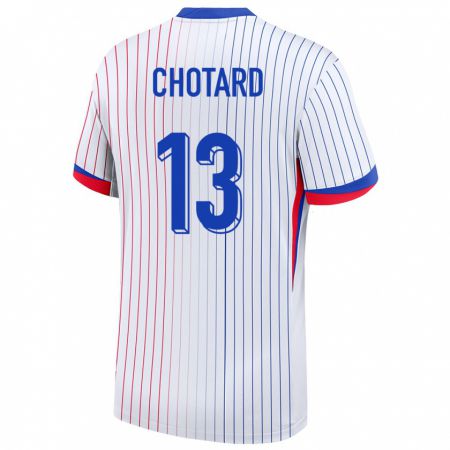 Kandiny Uomo Maglia Francia Joris Chotard #13 Bianco Kit Gara Away 24-26 Maglietta