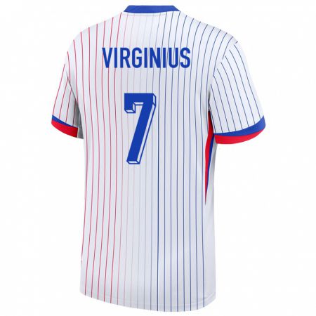 Kandiny Hombre Camiseta Francia Alan Virginius #7 Blanco 2ª Equipación 24-26 La Camisa