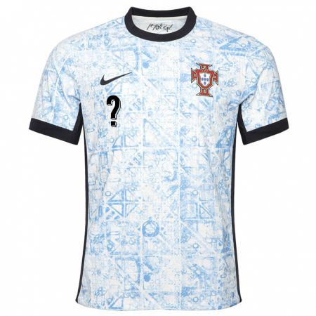 Kandiny Herren Portugal Ihren Namen #0 Cremeblau Auswärtstrikot Trikot 24-26 T-Shirt Österreich