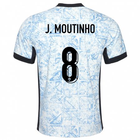 Kandiny Heren Portugal Joao Moutinho #8 Crème Blauw Uitshirt Uittenue 24-26 T-Shirt België