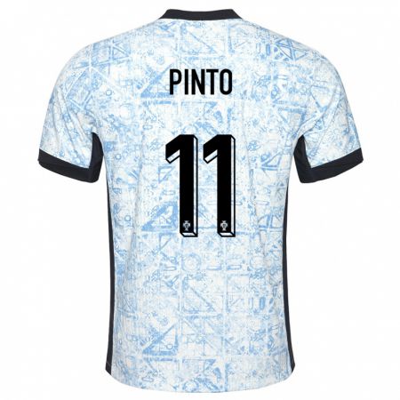 Kandiny Uomo Maglia Portogallo Tatiana Pinto #11 Crema Blu Kit Gara Away 24-26 Maglietta