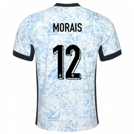 Kandiny Uomo Maglia Portogallo Patricia Morais #12 Crema Blu Kit Gara Away 24-26 Maglietta