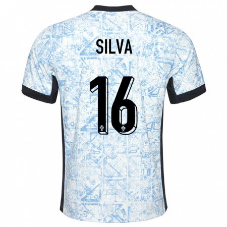 Kandiny Herren Portugal Diana Silva #16 Cremeblau Auswärtstrikot Trikot 24-26 T-Shirt Österreich