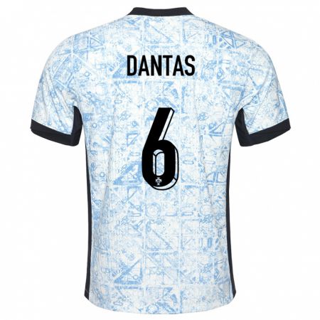 Kandiny Heren Portugal Tiago Dantas #6 Crème Blauw Uitshirt Uittenue 24-26 T-Shirt