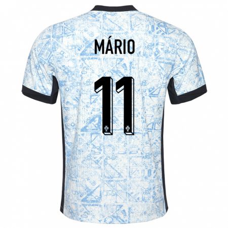 Kandiny Heren Portugal Joao Mario #11 Crème Blauw Uitshirt Uittenue 24-26 T-Shirt België