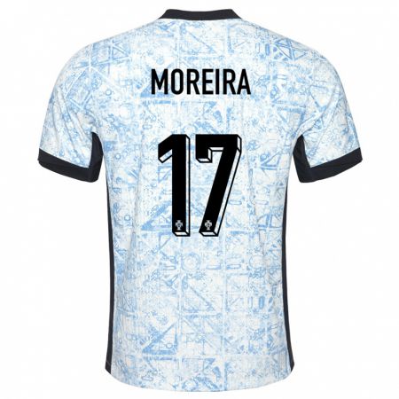 Kandiny Heren Portugal Afonso Moreira #17 Crème Blauw Uitshirt Uittenue 24-26 T-Shirt