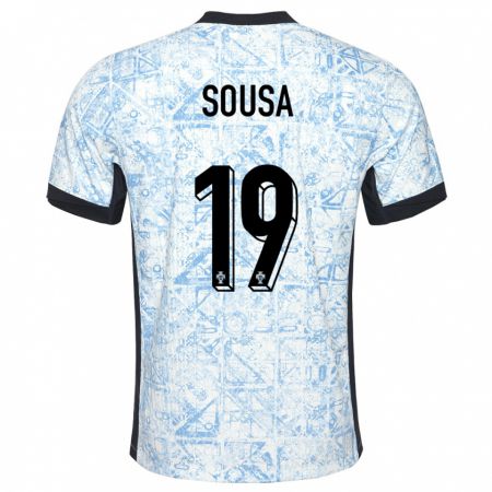 Kandiny Herren Portugal Goncalo Sousa #19 Cremeblau Auswärtstrikot Trikot 24-26 T-Shirt Österreich