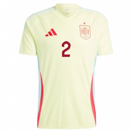 Kandiny Hombre Camiseta España Oihane Hernandez #2 Amarillo 2ª Equipación 24-26 La Camisa México