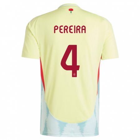 Kandiny Hombre Camiseta España Andrea Pereira #4 Amarillo 2ª Equipación 24-26 La Camisa México