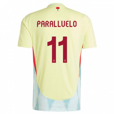 Kandiny Uomo Maglia Spagna Salma Paralluelo #11 Giallo Kit Gara Away 24-26 Maglietta