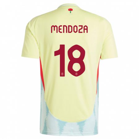 Kandiny Heren Spanje Rodrigo Mendoza #18 Geel Uitshirt Uittenue 24-26 T-Shirt