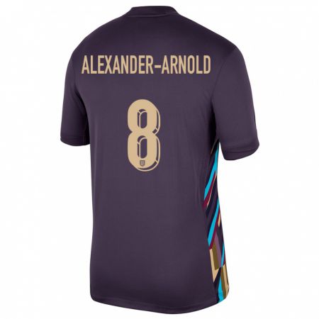 Kandiny Heren Engeland Trent Alexander-Arnold #8 Donkere Rozijn Uitshirt Uittenue 24-26 T-Shirt België