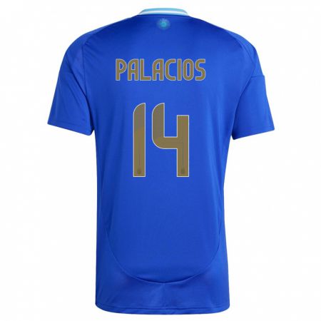 Kandiny Herren Argentinien Exequiel Palacios #14 Blau Auswärtstrikot Trikot 24-26 T-Shirt Österreich