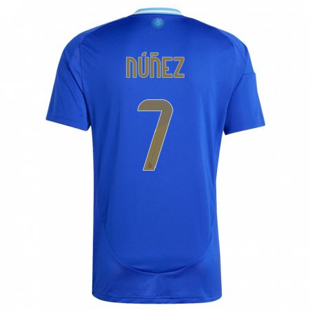 Kandiny Uomo Maglia Argentina Romina Nunez #7 Blu Kit Gara Away 24-26 Maglietta