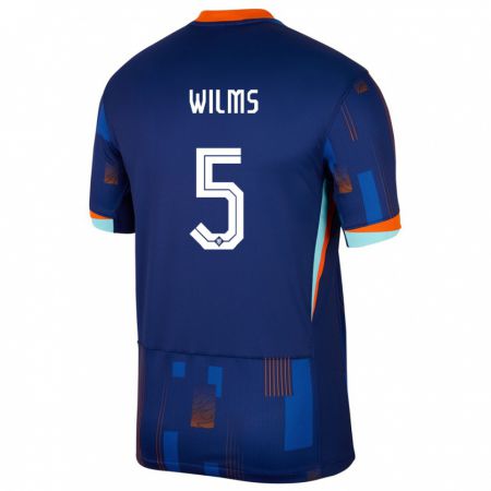 Kandiny Herren Niederlande Lynn Wilms #5 Blau Auswärtstrikot Trikot 24-26 T-Shirt Österreich