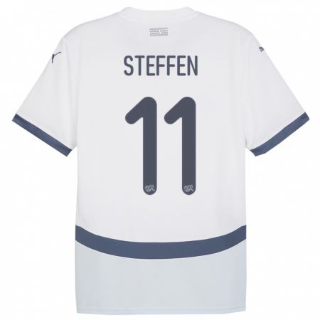 Kandiny Hombre Camiseta Suiza Renato Steffen #11 Blanco 2ª Equipación 24-26 La Camisa México