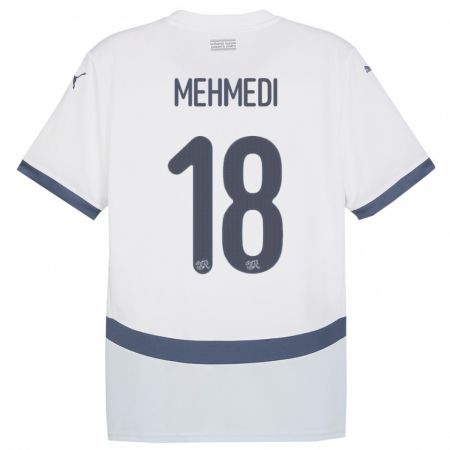 Kandiny Heren Zwitserland Admir Mehmedi #18 Wit Uitshirt Uittenue 24-26 T-Shirt België