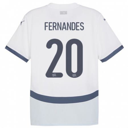 Kandiny Hombre Camiseta Suiza Edimilson Fernandes #20 Blanco 2ª Equipación 24-26 La Camisa México