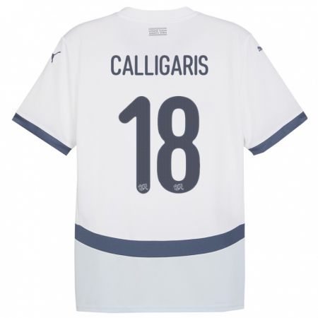 Kandiny Uomo Maglia Svizzera Viola Calligaris #18 Bianco Kit Gara Away 24-26 Maglietta