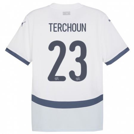 KandinyメンズスイスMeriame Terchoun#23白アウェイシャツ24-26ジャージーユニフォーム