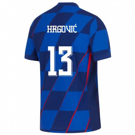 Kandiny Heren Kroatië Simun Hrgovic #13 Blauw Uitshirt Uittenue 24-26 T-Shirt