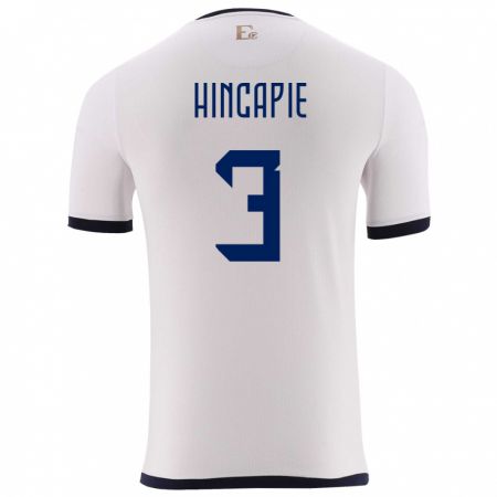 Kandiny Heren Ecuador Piero Hincapie #3 Wit Uitshirt Uittenue 24-26 T-Shirt België