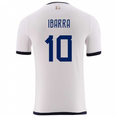 Kandiny Uomo Maglia Ecuador Romario Ibarra #10 Bianco Kit Gara Away 24-26 Maglietta