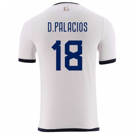 Kandiny Uomo Maglia Ecuador Diego Palacios #18 Bianco Kit Gara Away 24-26 Maglietta