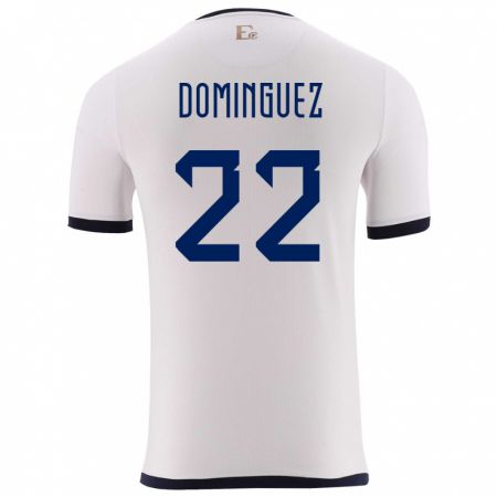 Kandiny Uomo Maglia Ecuador Alexander Dominguez #22 Bianco Kit Gara Away 24-26 Maglietta