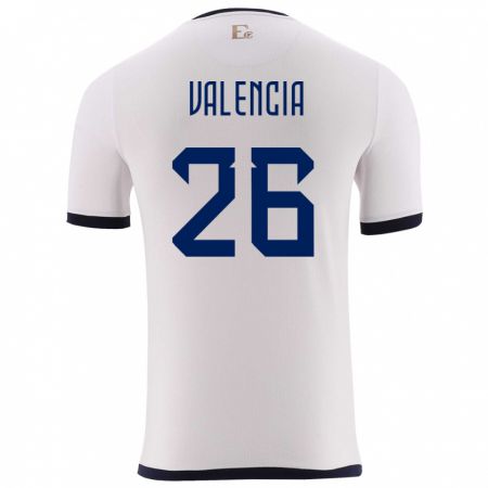 Kandiny Heren Ecuador Anthony Valencia #26 Wit Uitshirt Uittenue 24-26 T-Shirt