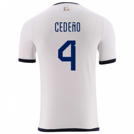 Kandiny Herren Ecuador Stefany Cedeno #4 Weiß Auswärtstrikot Trikot 24-26 T-Shirt Österreich