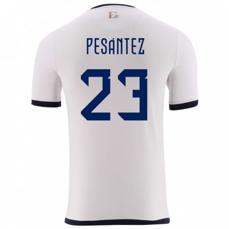 Kandiny Uomo Maglia Ecuador Danna Pesantez #23 Bianco Kit Gara Away 24-26 Maglietta