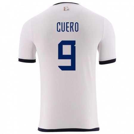 Kandiny Uomo Maglia Ecuador Justin Cuero #9 Bianco Kit Gara Away 24-26 Maglietta