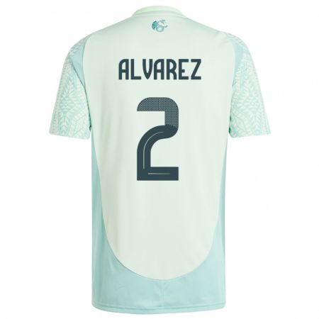 Kandiny Uomo Maglia Messico Kevin Alvarez #2 Lino Verde Kit Gara Away 24-26 Maglietta