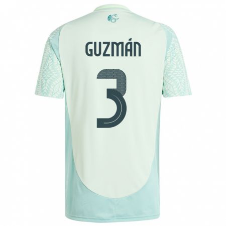 Kandiny Uomo Maglia Messico Victor Guzman #3 Lino Verde Kit Gara Away 24-26 Maglietta