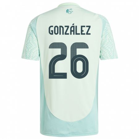 Kandiny Uomo Maglia Messico Bryan Gonzalez #26 Lino Verde Kit Gara Away 24-26 Maglietta